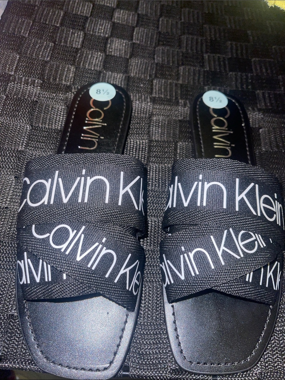 Calvin Klein Black Logo Slide Sandals